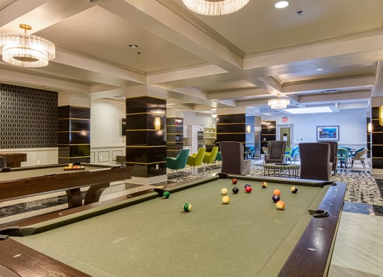Clubroom Pool Table at Deco at CNB in Richmond VA