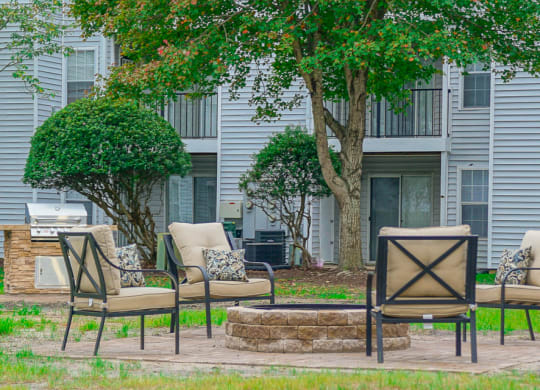 Patio at the Hampton Center Apartments in Hampton VA