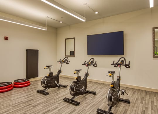 Bikes in fitness Center at Axis at PTC Apartments