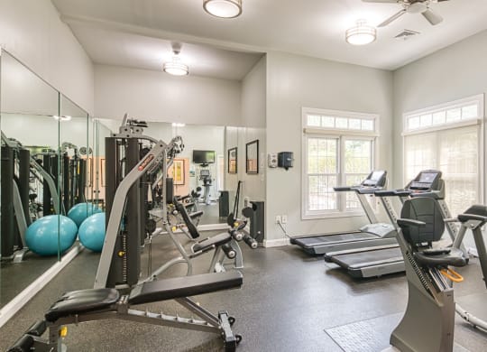 Fully equipped fitness center at Beacon Place Apartments, Maryland, 20878