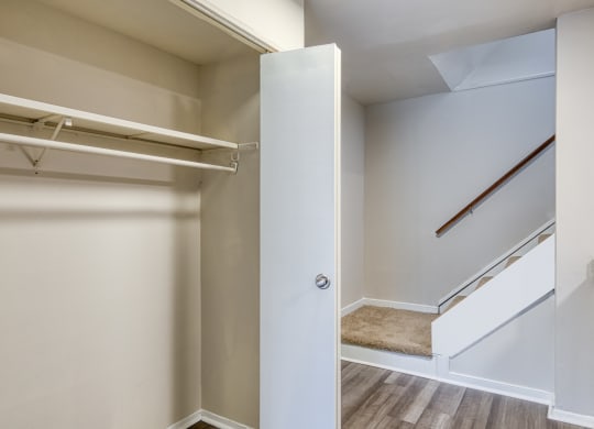 A closet within the Stratford Hills Garden Unit