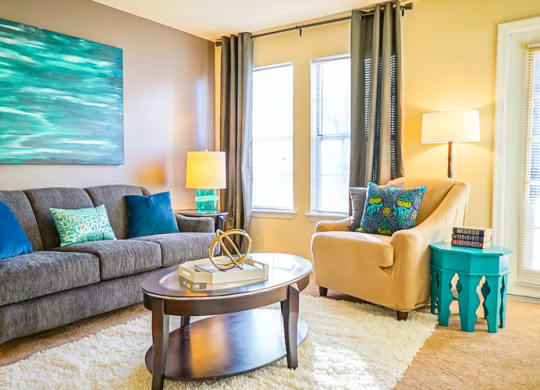 Living Room at Hampton Center Apartments in Hampton VA