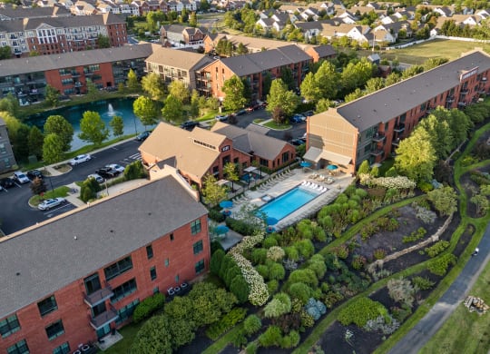 an aerial view of the residence inn at Hayden Lofts, Dublin, OH
