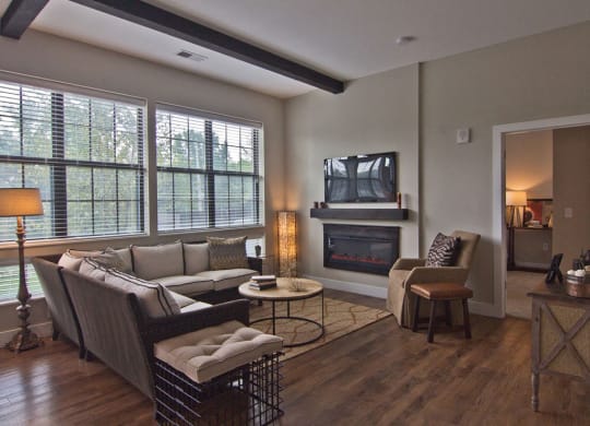 Living area with tvat Hayden Lofts Apartments, Ohio, 43016