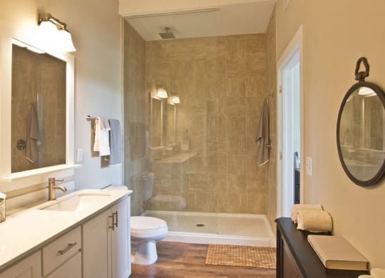 Shower at Hayden Lofts Apartments, Dublin, Ohio