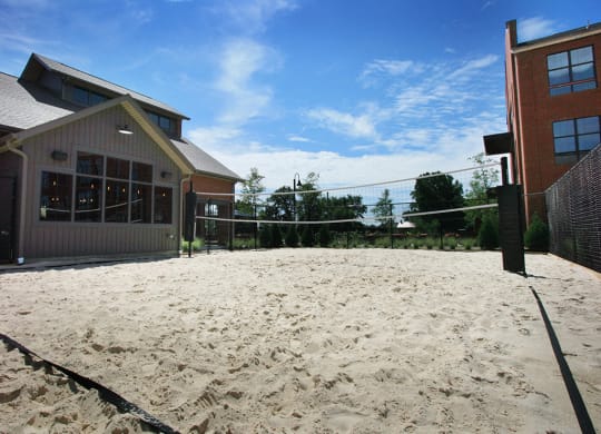 Sand volleyball courtat Hayden Lofts Apartments, Ohio, 43016