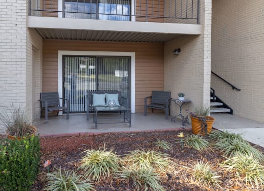 The patio area