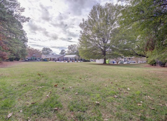 The grassy area outside of Hunting Ridge