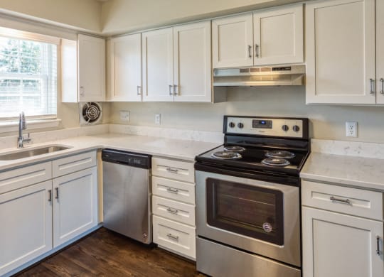 Kitchen at apartments for seniors in Virginia Beach