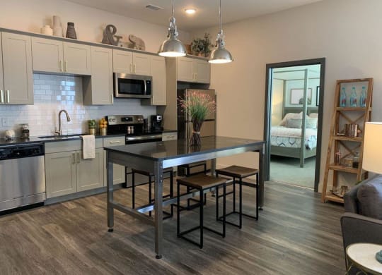 Kitchen at  Lumina Apartments in Mid Town New Orleans