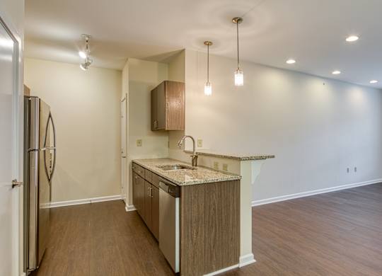 Living area Gramercy Row Apartment Homes