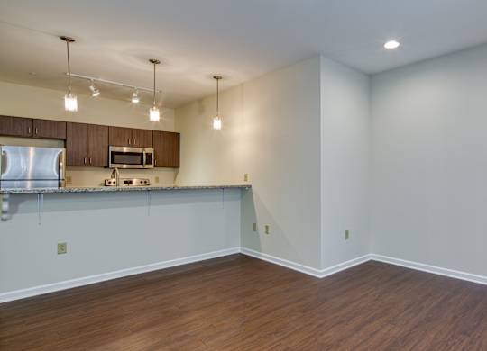 Living area Gramercy Row Apartment Homes