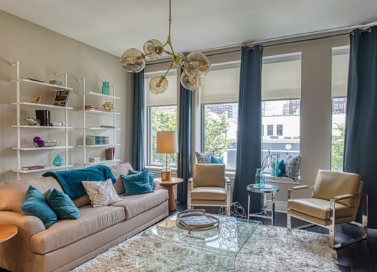 Living area at luxury apartment in Richmond VA