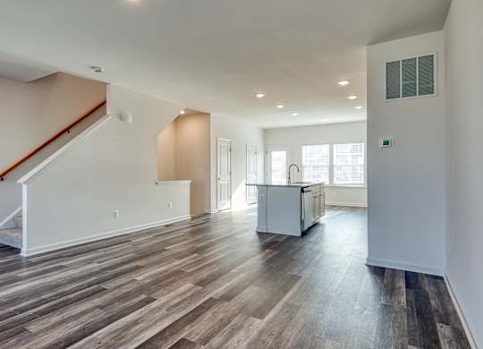 Spacious Living Room with wooden flooring  at The Mark, Harrisonburg, Virginia