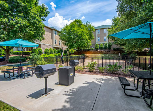 Grill area at Mayfaire Apartments in Raleigh NC