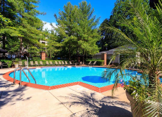 Pool area at Beacon Place Apartments, Gaithersburg, Maryland