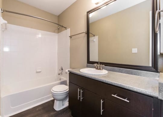 Primary bathroom at Northlake Apartments in Charlotte NC