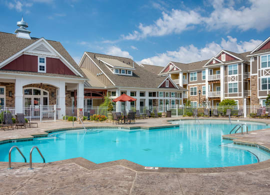 Pool at luxury apartments in Charlotte NC at Pavilion Village, Charlotte, 28262