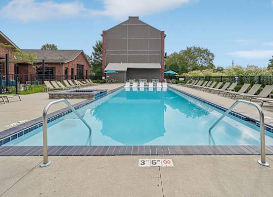 A swimming pool with a depth marker indicating 3 feet 6 inches.