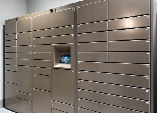 an image of a set of stainless steel lockers at Preston Centre, Columbus