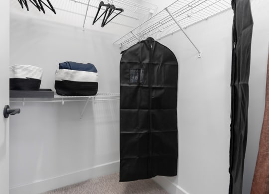 a walk in closet with a black punching bag at Preston Centre, Ohio, 43215