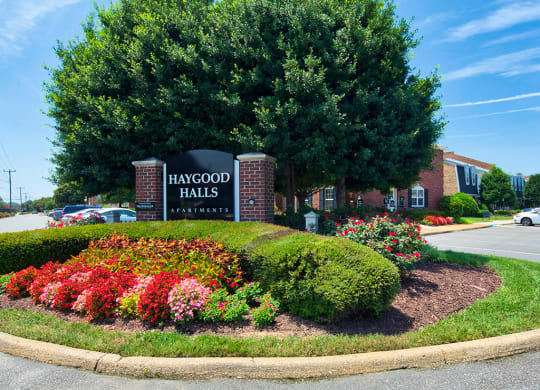 Haygood Halls Apartments in Virginia Beach Sign
