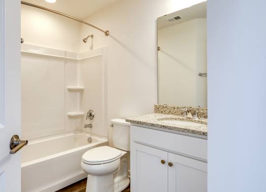 Modern Bathroom with Framed Mirror at The Mark, Harrisonburg, VA, 22801
