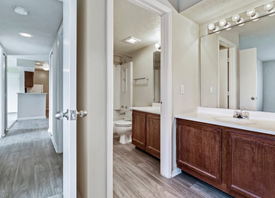 Master bathroom at Chimney Top Apartments