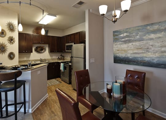 Dining area in luxury apartment in Carthage NC