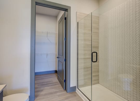 Bathroom With Extra Storage Space at The Walker, Cary, North Carolina
