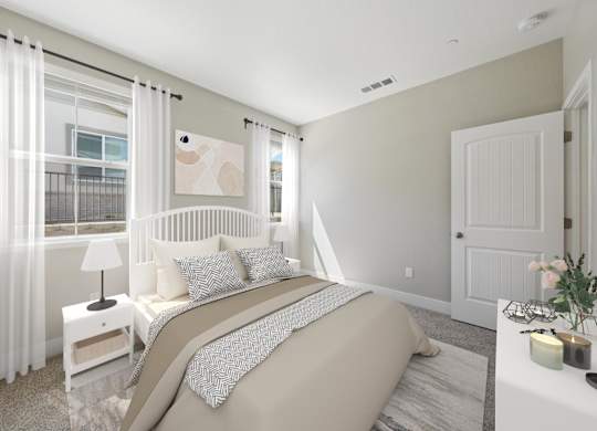 A Bedroom with a Window at Montessa Apartments, Vacaville, 95687