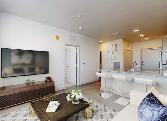 Living Area With Kitchen View at Railside at Wadsworth Station, Colorado, 80214