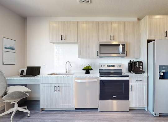 Open Concept Kitchen at Railside at Wadsworth Station, Lakewood, Colorado