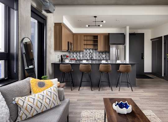 Living Room With Kitchen at Damask, Windsor Ontario