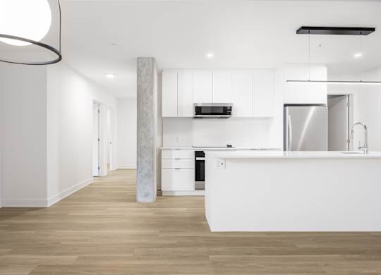 Open Kitchen at Lynk De la Savane Apartments, Montreal, QC