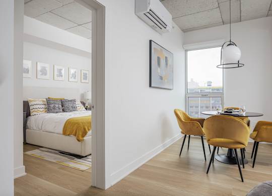 Master Bedroom at Lynk De la Savane Apartments, Montreal, QC, H4P 0E2