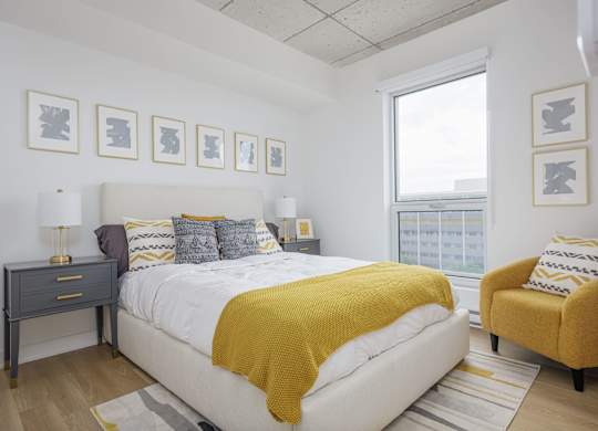 Primary Bedroom at Lynk De la Savane Apartments, Montreal, H4P 0E2