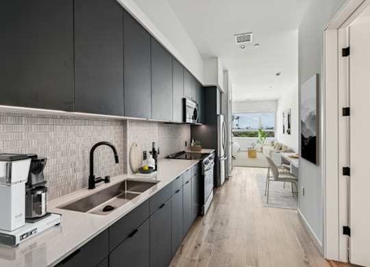 Modern kitchen at 701 Hudson, Los Angeles, 90005