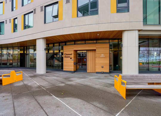 Building Entrance View at Channel House, California