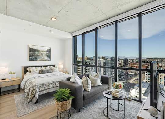 Bedroom at Velaris Living Apartments, Denver, CO, 80205