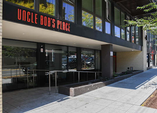 A building with a sign that says Uncle Bob's Place.
