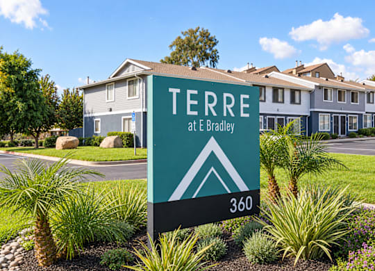 A sign for Terra at Bradley with a number 360 on it.
