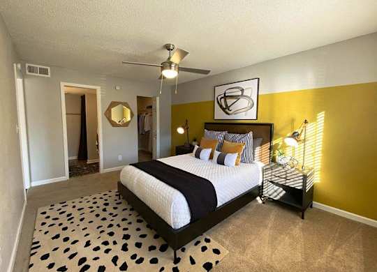 Bedroom With Ceiling Fan at Latitude at Riverchase, Alabama, 35216