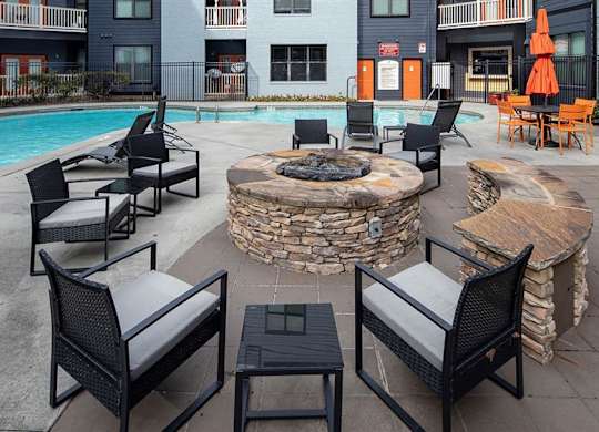 Firepit Patio at Vue at Embry Hills, Atlanta, Georgia