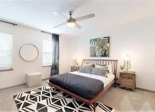 Bedroom With Ceiling Fan at Cumberland Pointe, Smyrna, GA, 30080