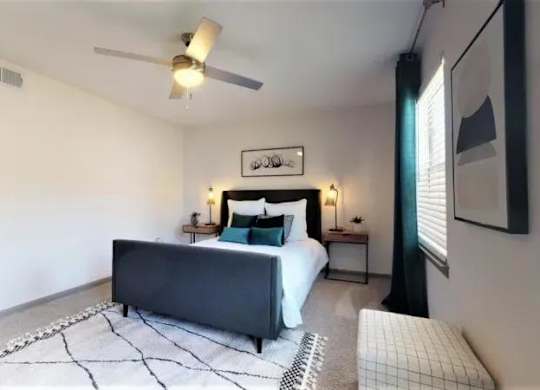 Bedroom With Ceiling Fan at Cumberland Pointe, Georgia, 30080