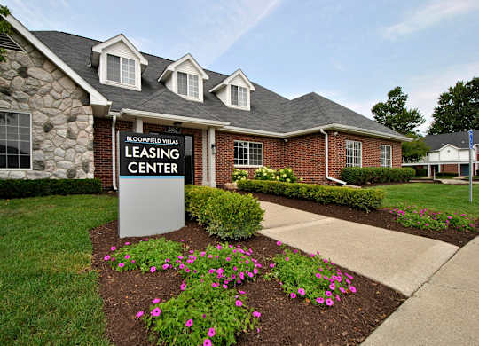 A leasing center for Bloomfield Village is shown in the image.