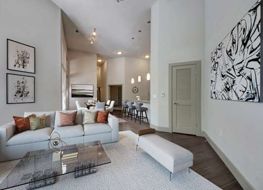 Living Room With Plenty Of Natural Lights at Civic at Frisco Square Apartments, Texas, 75034