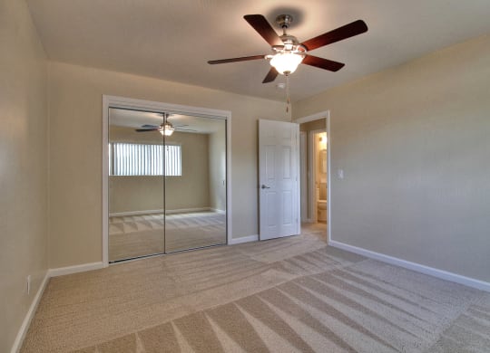 Living room area with glass door inside at South Mary Place, Sunnyvale, 94086