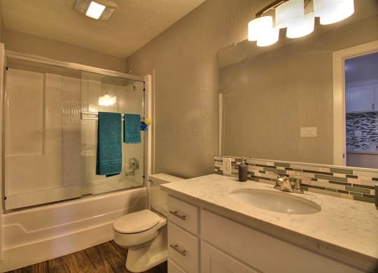 Bathroom with cupboard at The Luxe, Santa Clara, California